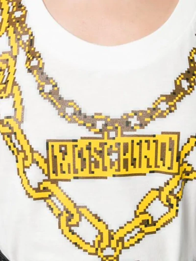 MOSCHINO CHAIN-NECKLACE VEST TOP - 白色