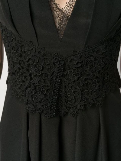 Shop Victoria Beckham Plunge Flared Dress In Black