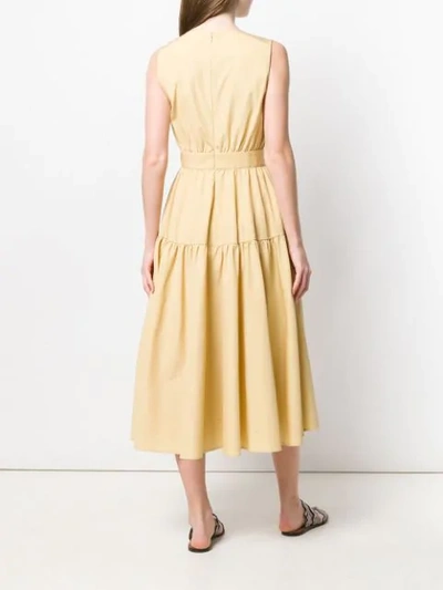 Shop Aspesi Midi Flared Dress In Yellow