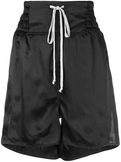 Shop Rick Owens High Rise Shorts In Black