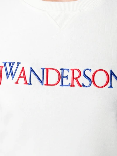 Shop Jw Anderson Embroidered Logo Sweatshirt In White
