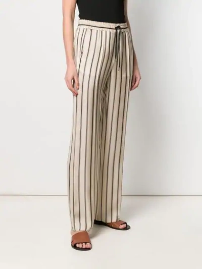 Shop Barbara Bui Striped Trousers In Neutrals