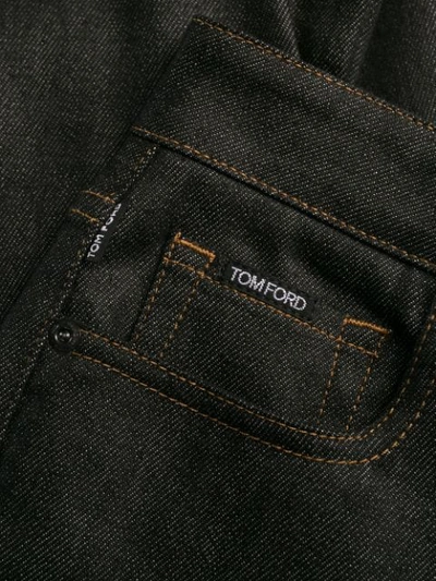 Shop Tom Ford Flared Denim Jeans In Black