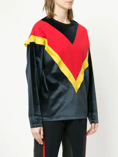 Shop Kolor Colour Block Chevron Sweatshirt - Multicolour