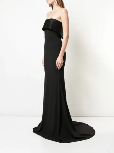 Shop Alex Perry Folded Top Evening Dress In Black