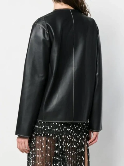 Shop Loewe Contrast Stitch Jacket In Black