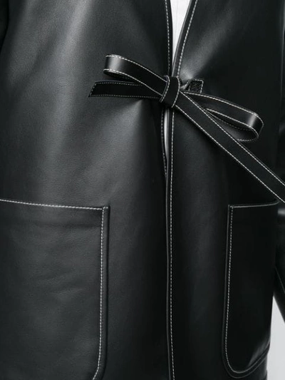 Shop Loewe Contrast Stitch Jacket In Black