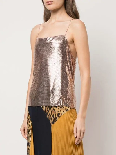 Shop Alice And Olivia Harmon Chainmail Top In Rose Gold
