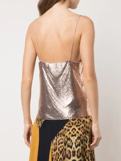Shop Alice And Olivia Harmon Chainmail Top In Rose Gold