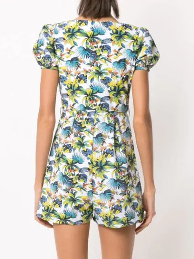 AMIR SLAMA PRINTED ROMPER - 白色