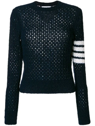 Shop Thom Browne Crew-neck Pullover In Blue