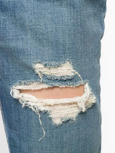 Shop Rag & Bone Distressed Cropped Jeans In Blue