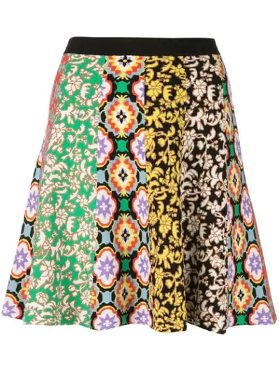 Shop Alice And Olivia Bunnie Combo Mini Skirt In Multicolour