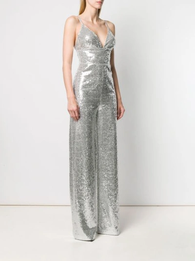 Shop In The Mood For Love Sequined Devon Jumpsuit - Silver