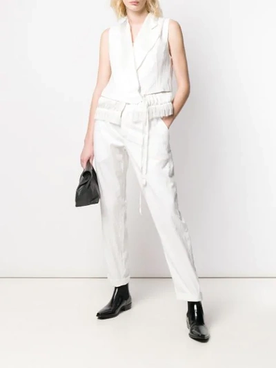 Shop Ann Demeulemeester Fringe Hem Waistcoat In White