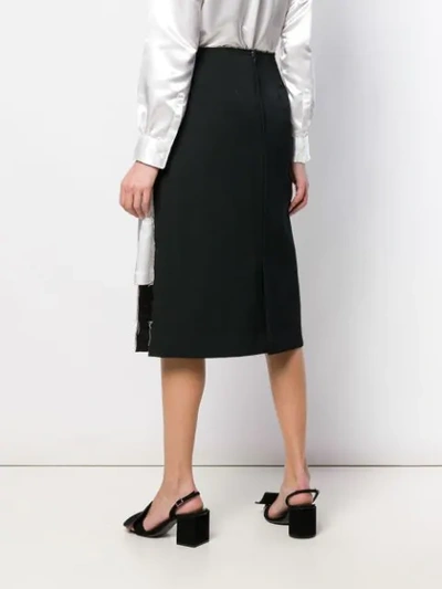 Shop Comme Des Garçons Waist High Split Pencil Skirt In Black