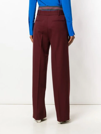 Shop Victoria Victoria Beckham Double Waistband Trousers In Red