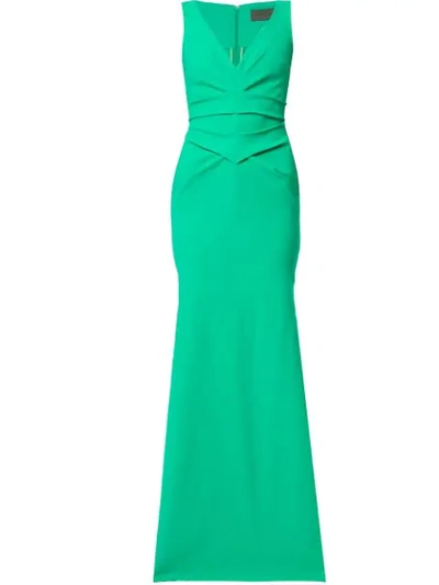 Shop Greta Constantine V Neck Long Dress - Green