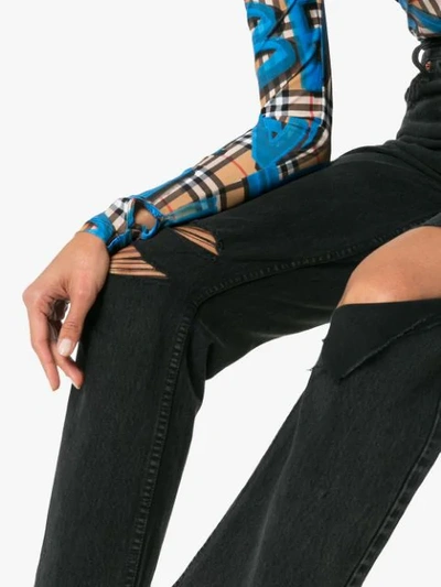 Shop Re/done High Rise Pipe Jeans In Black