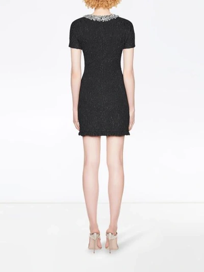 Shop Miu Miu Cloqué Dress In Black