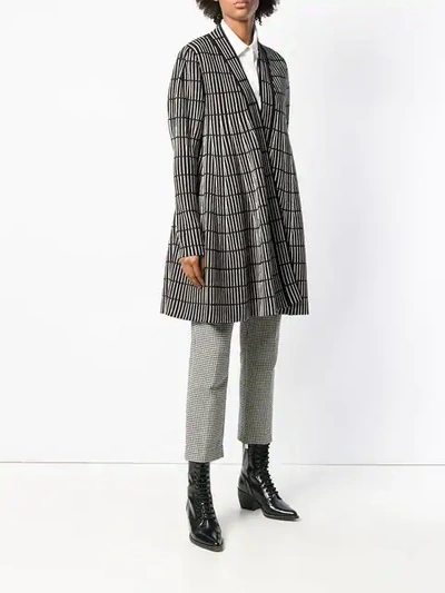 Shop Antonino Valenti Striped Print Cardigan-coat In Black