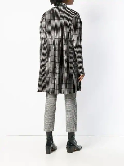 Shop Antonino Valenti Striped Print Cardigan-coat In Black