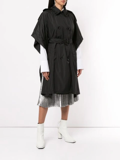 Shop Juunj Juun.j Short-sleeved Poncho - Black