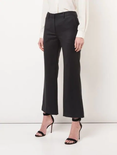 Shop Nili Lotan Cropped Flared Trousers In Black