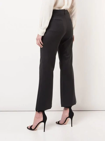 Shop Nili Lotan Cropped Flared Trousers In Black