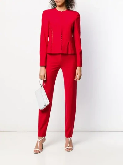 Pre-owned Versace Fitted Cutout Trousers & Top Set In Red
