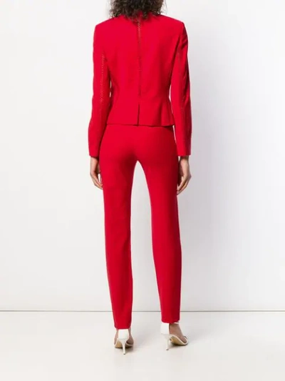 Pre-owned Versace Fitted Cutout Trousers & Top Set In Red