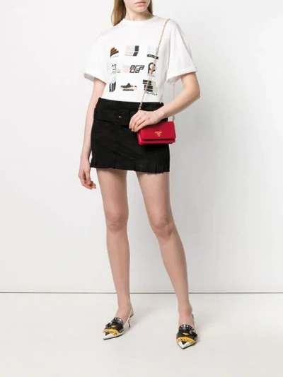 Shop Prada Belted Midi Skirt In Black