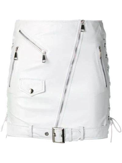 Shop Manokhi Fitted Biker Skirt In White