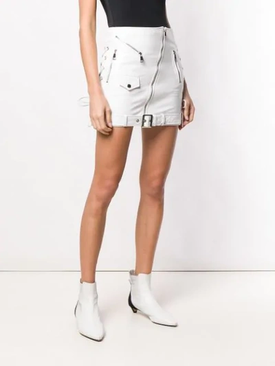 Shop Manokhi Fitted Biker Skirt In White