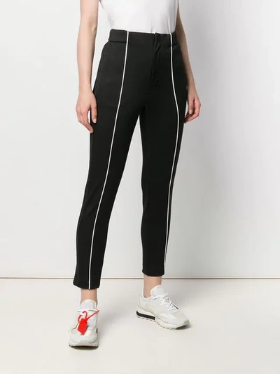 Shop Y-3 Contrast Pipe Trousers In Black