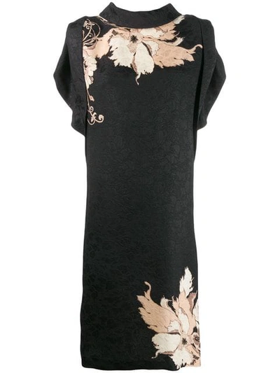 Shop Etro Floral Shift Dress - Black