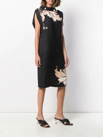 Shop Etro Floral Shift Dress - Black