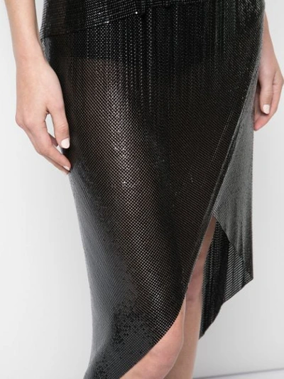 Shop Fannie Schiavoni Asymmetric Chainmail Skirt In Black