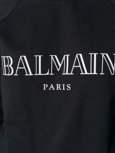 BALMAIN LOGO印花全棉套头衫 - 黑色