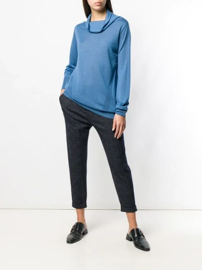 Shop Eleventy Knitted Sweatshirt In Blue