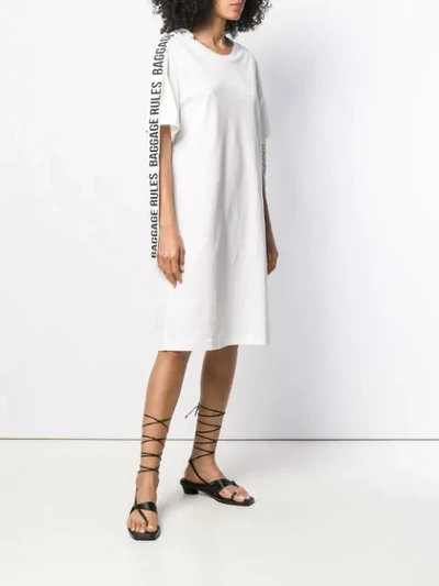 Shop Yohji Yamamoto Side Tape T-shirt Dress - White