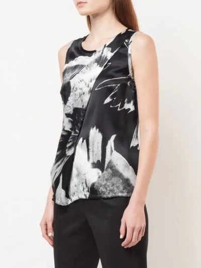 Shop Ann Demeulemeester Abstract Print Wrap Vest In Black