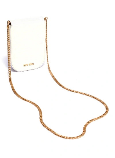 Shop Miu Miu Glass Crystal Clasp Mini Croc-embossed Leather Crossbody Bag
