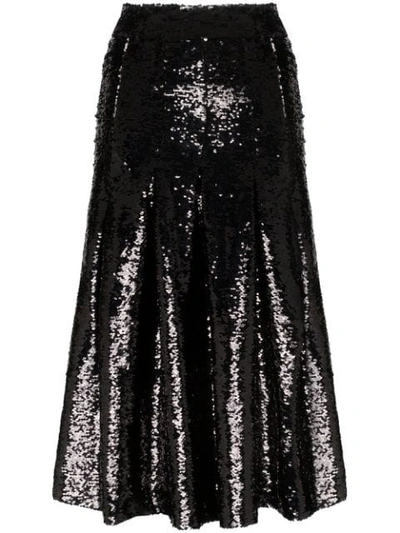 Shop Simone Rocha Sequin Midi Skirt In Black