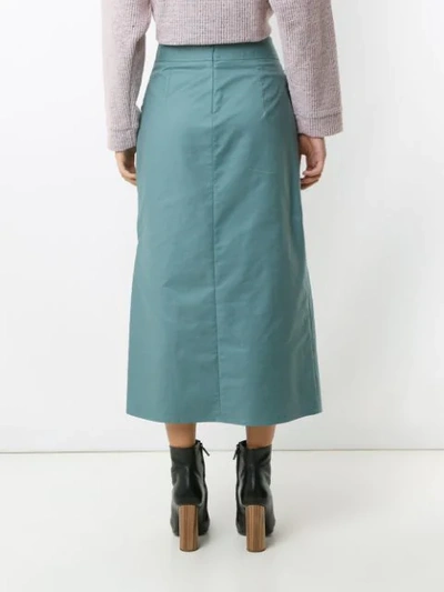 Shop Framed Midi Buckle Skirt In Blue