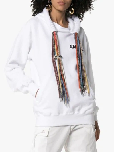 Shop Ambush Logo Print Multi-cord Hoodie In White