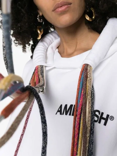 Shop Ambush Logo Print Multi-cord Hoodie In White