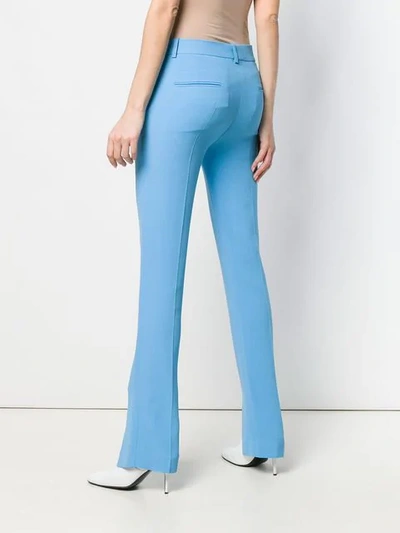 Shop Victoria Beckham Front Slit Trousers In Blue
