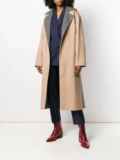 Shop Givenchy Reversible Belted Coat In Grey