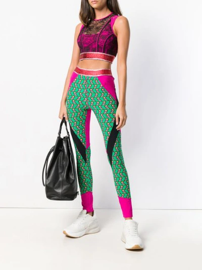 Shop Etro Paisley Print Leggings In Green